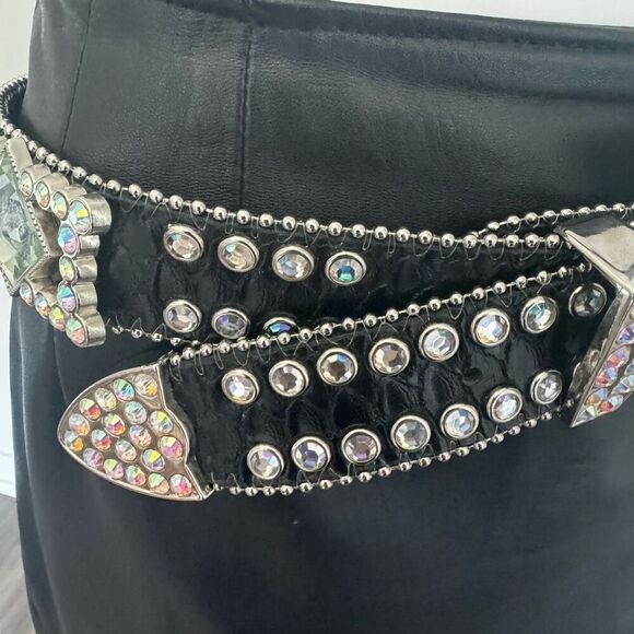 Y2K Rhinestone Embellished Western Style Rocker Belt - Picture 5 of 9